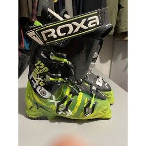 Roxa Intuition CML-Fit 120 Bold Neon Green Ski Boots Made Italy Size 8.5/10.5